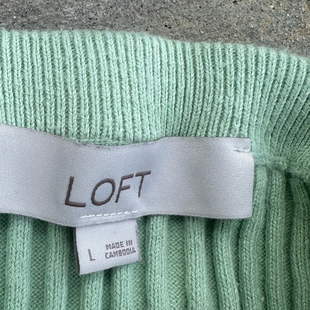Loft y2k 2000s knitted halter top strapless tube top green knit tank - Picture 5 of 7